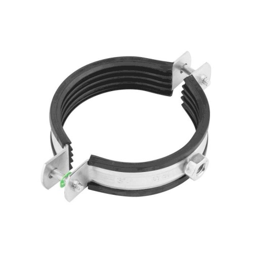 Хомут трубный сталь оц с резин прокладк 6" (Дн 158-166) ±2мм М10 б/к арт.1219624