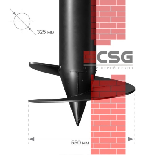 Свая винтовая СВСН-325/550/3000 по выгодным ценам в Смоленске.