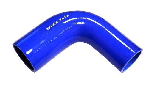 Патрубок силиконовый угловой с переходом Ф 50х60 мм L=150х150 мм, 90°